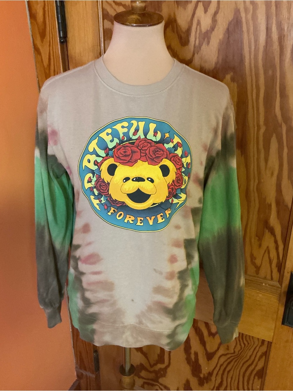 Grateful Dead Bear Forever Tie Dye Sweatshirt Small Roses Graphic Crewneck - Picture 4 of 8
